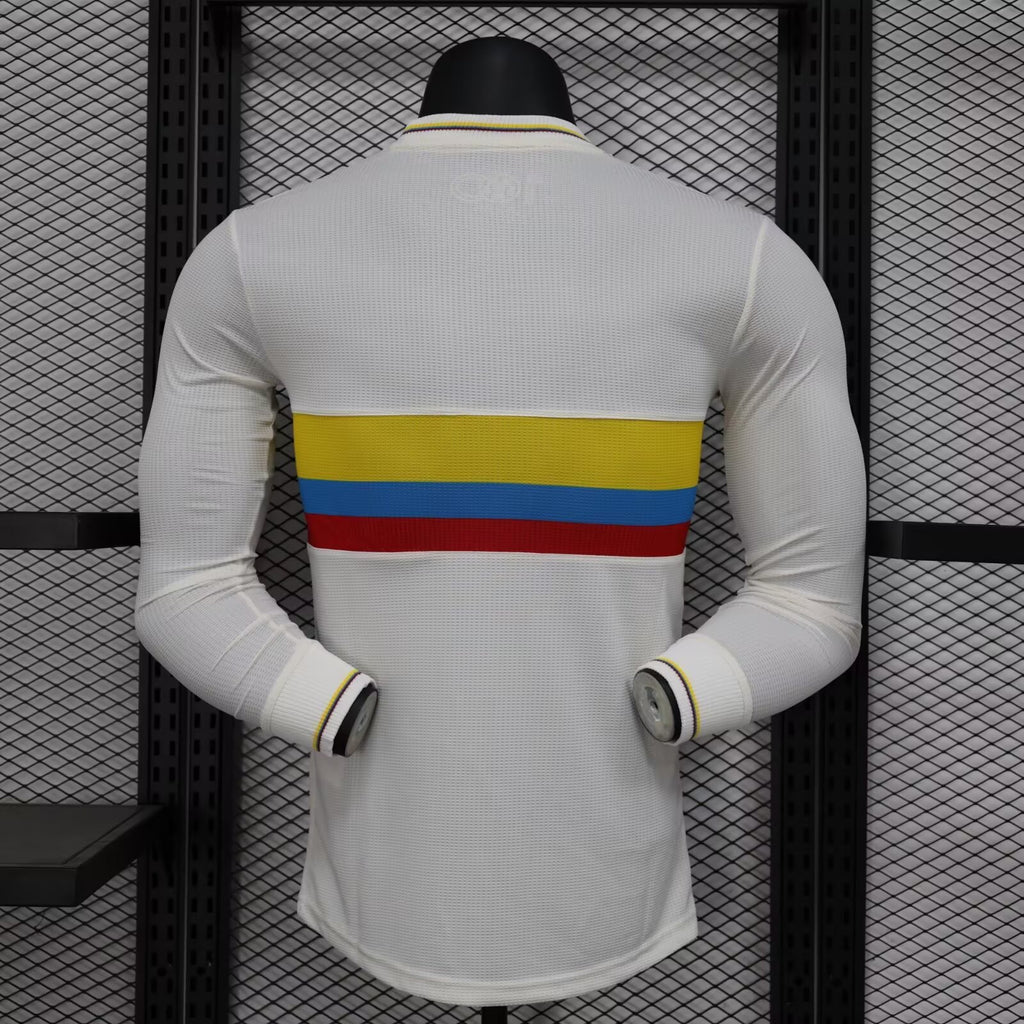 2024 Long Sleeve Player Version Colombia 100th White