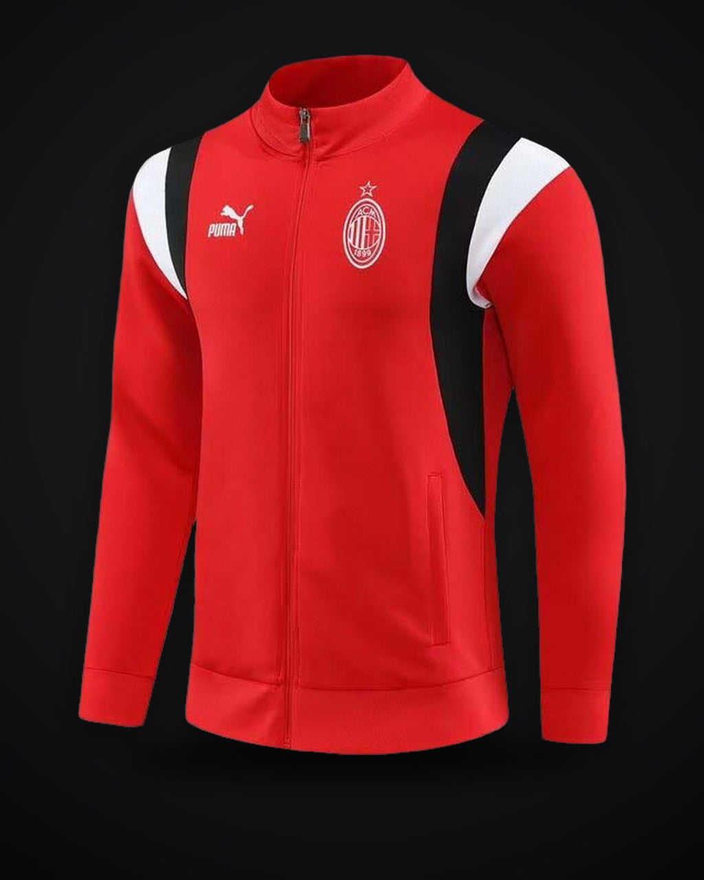 2023/2024 AC Milan Long Zipped Jacket Red