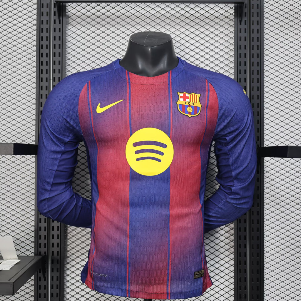 2025/2026 Long Sleeve Player Version Barcelona Home
