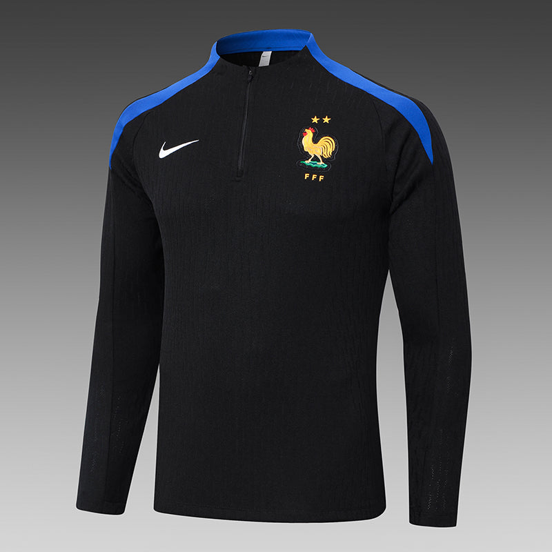 2024-2025 France Half-Pull Training Suit Black