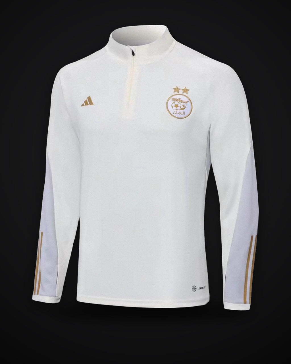 2022 Algeria National Team Half-Pull Training Suit White Shirt Set