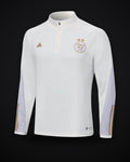 2022 Algeria National Team Half-Pull Training Suit White Shirt Set