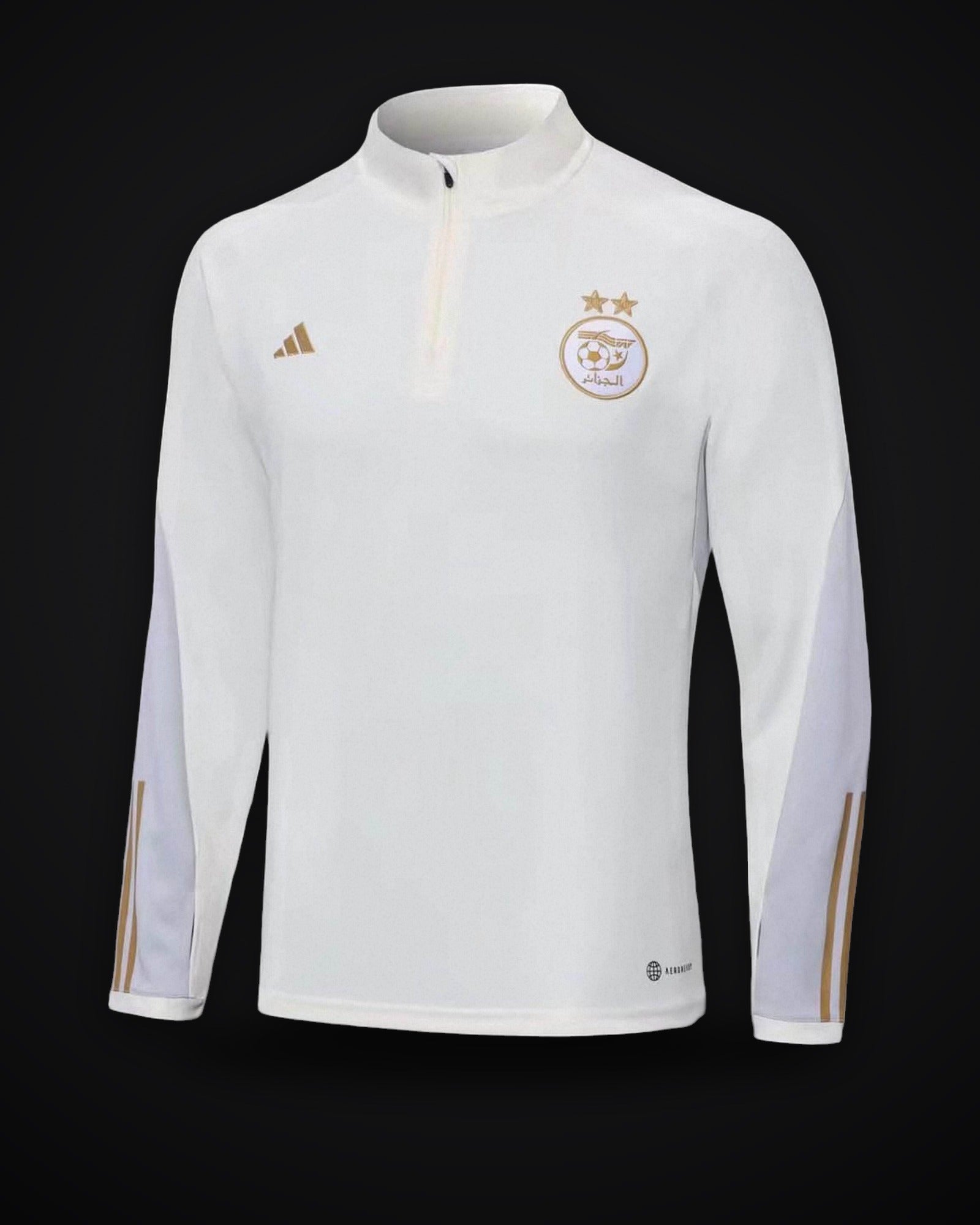 2022 Algeria National Team Half-Pull Training Suit White Shirt Set