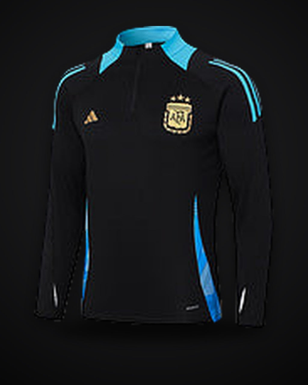 2024-2025 Argentina Half-Pull Training Suit Black Jersey Set
