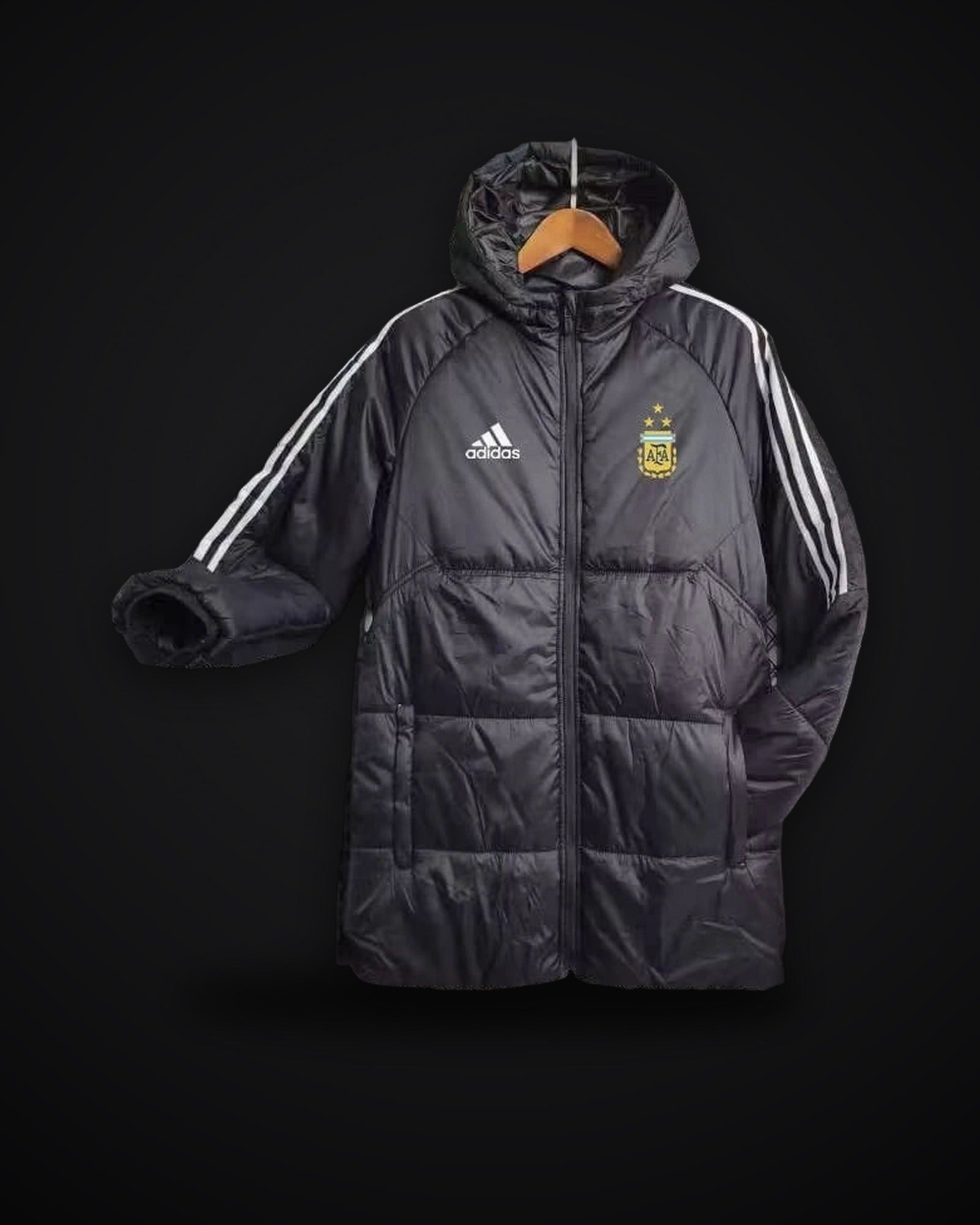 2024 Argentina Black-White Edge Soccer Long Cotton jacket