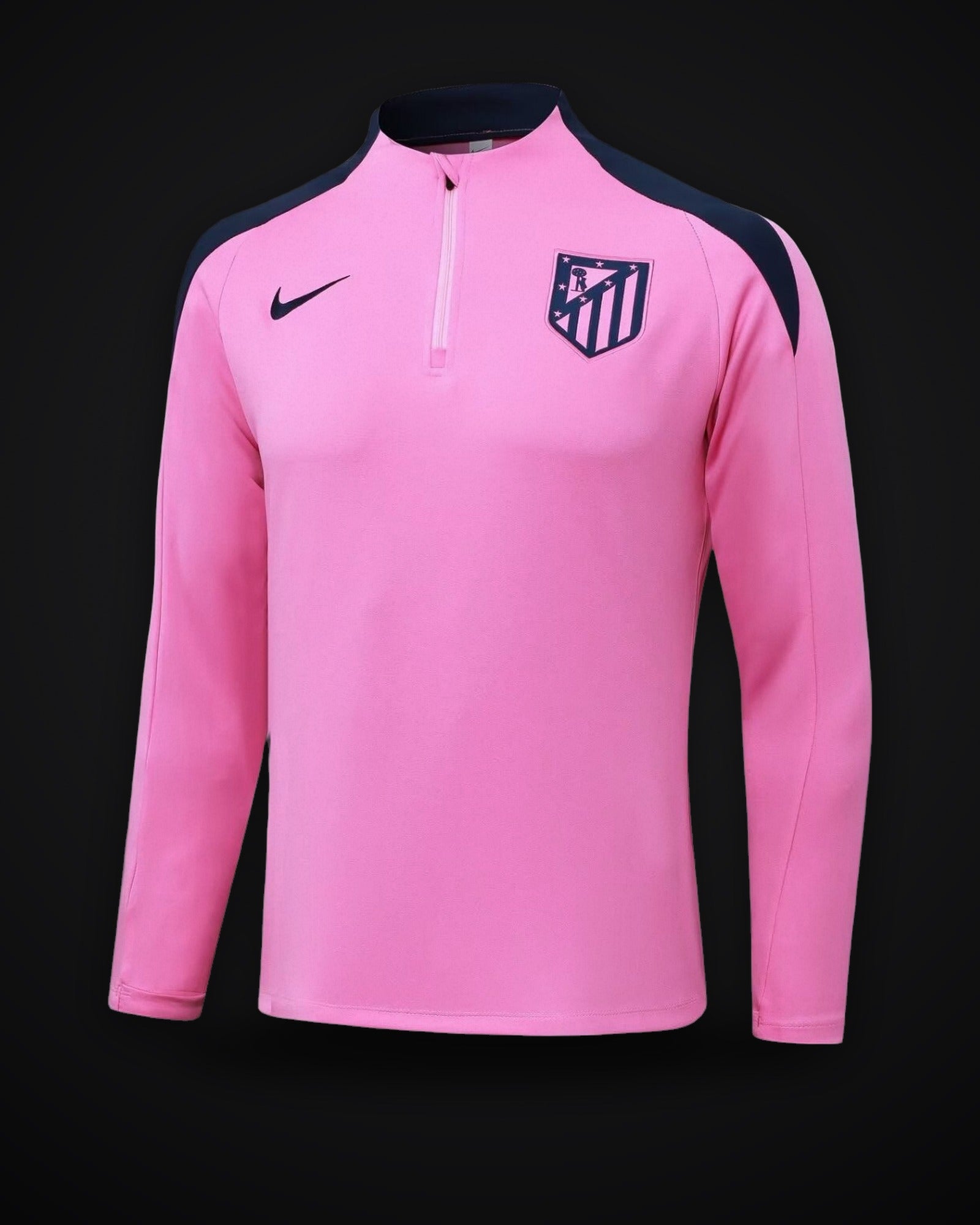 2024/2025 Atletico Madrid Half-Pull Training Suit Pink Jersey