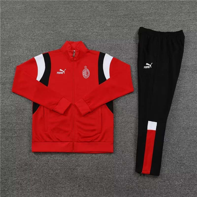 2023/2024 AC Milan Long Zipped Jacket Red