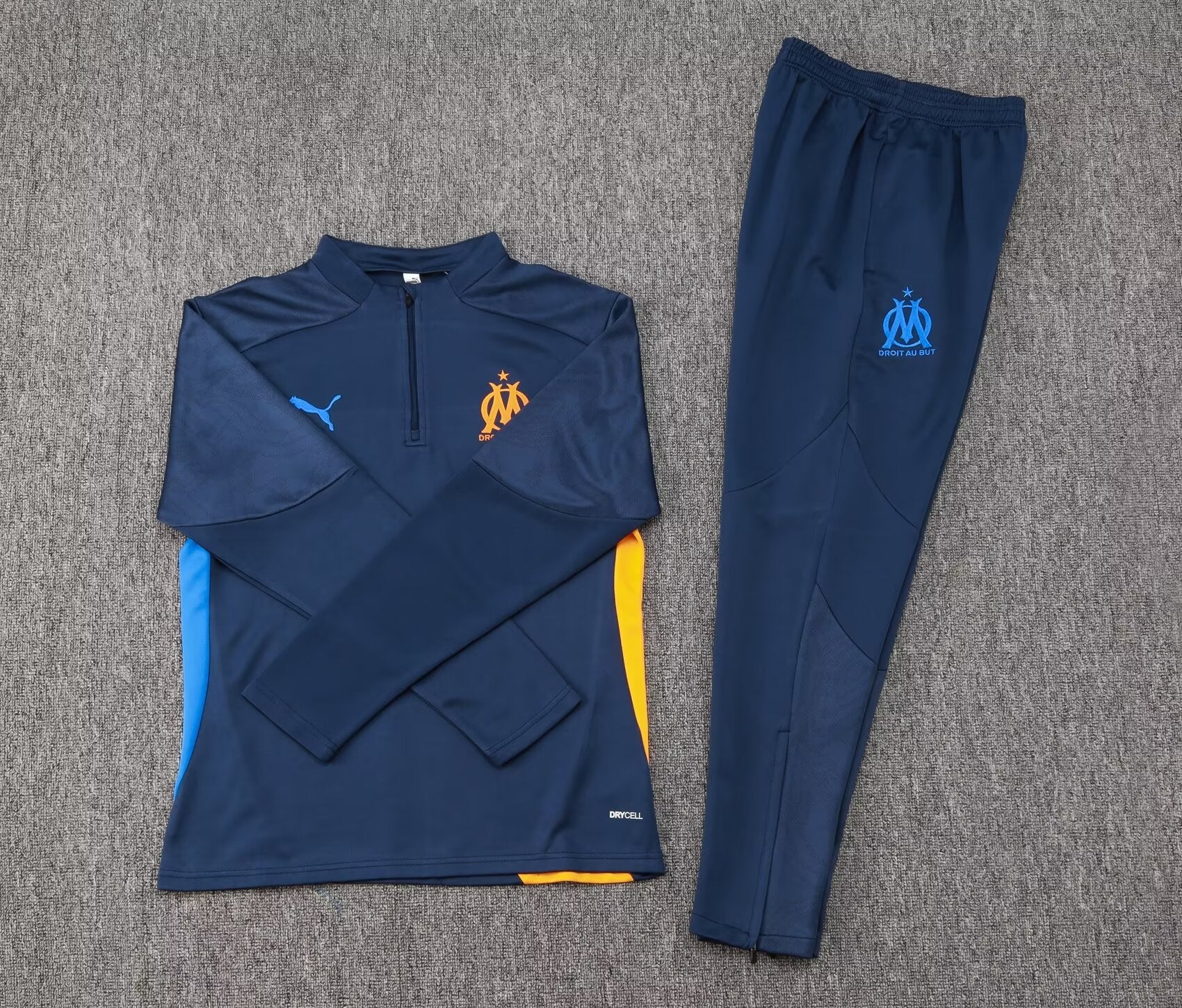 2024/2025 Olympique de Marseille Half-Pull Training Suit Royal Blue