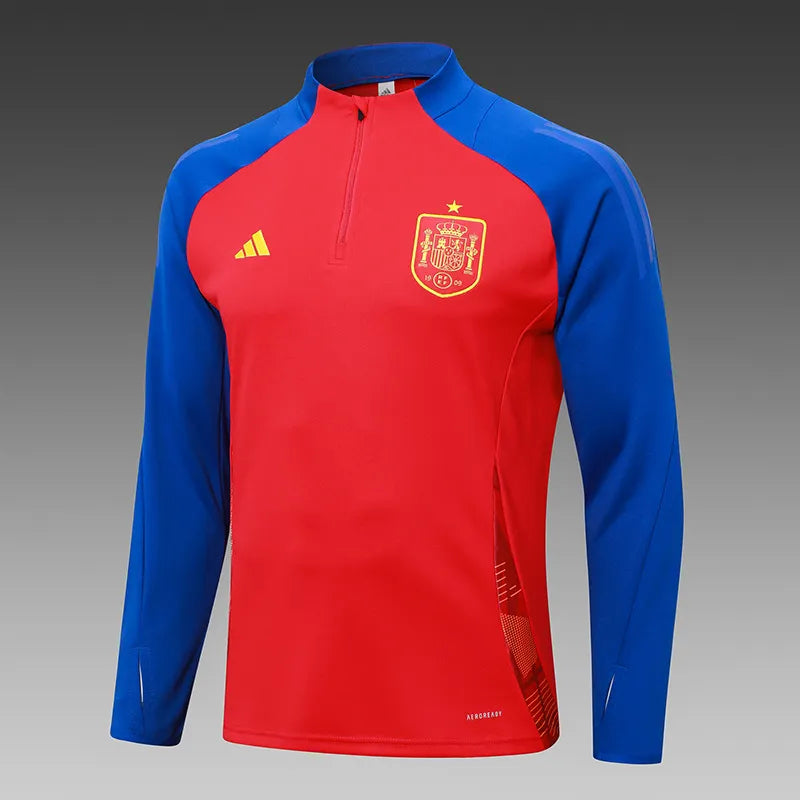 2024-2025 Spain Half-Pull Training Suit Red