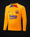 2022/2023 Barcelona Half-Pull Training Suit Yellow Jersey Set