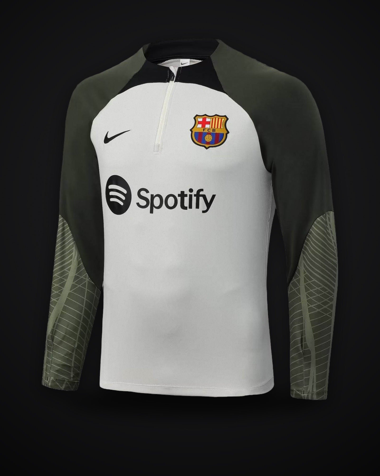 2023/2024 Barcelona Half-Pull Training Suit Grey Jersey Set