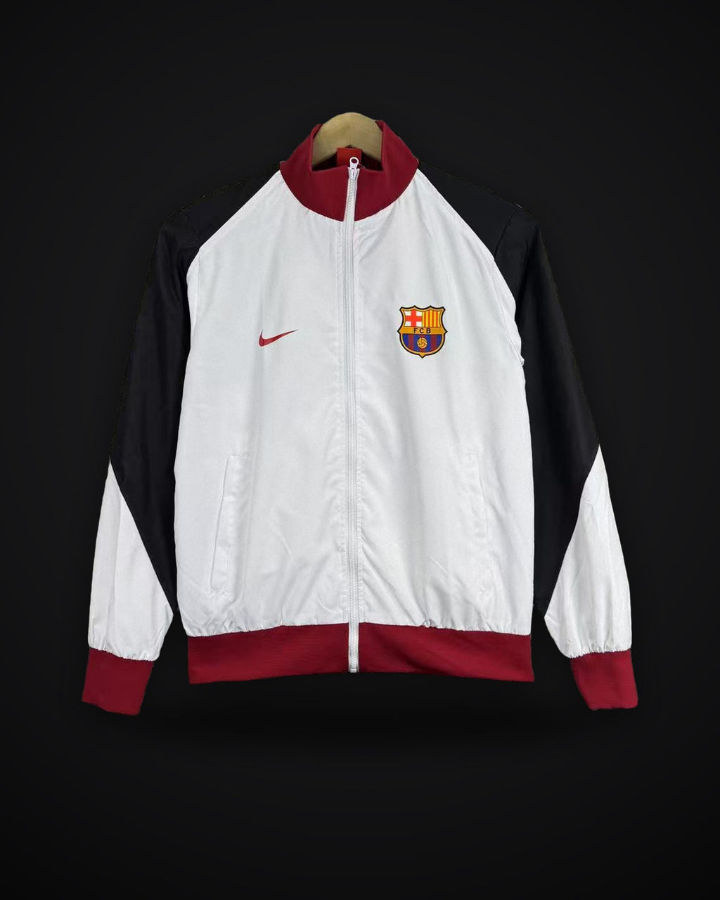 2025 Barcelona Windbreaker Black-White Jersey