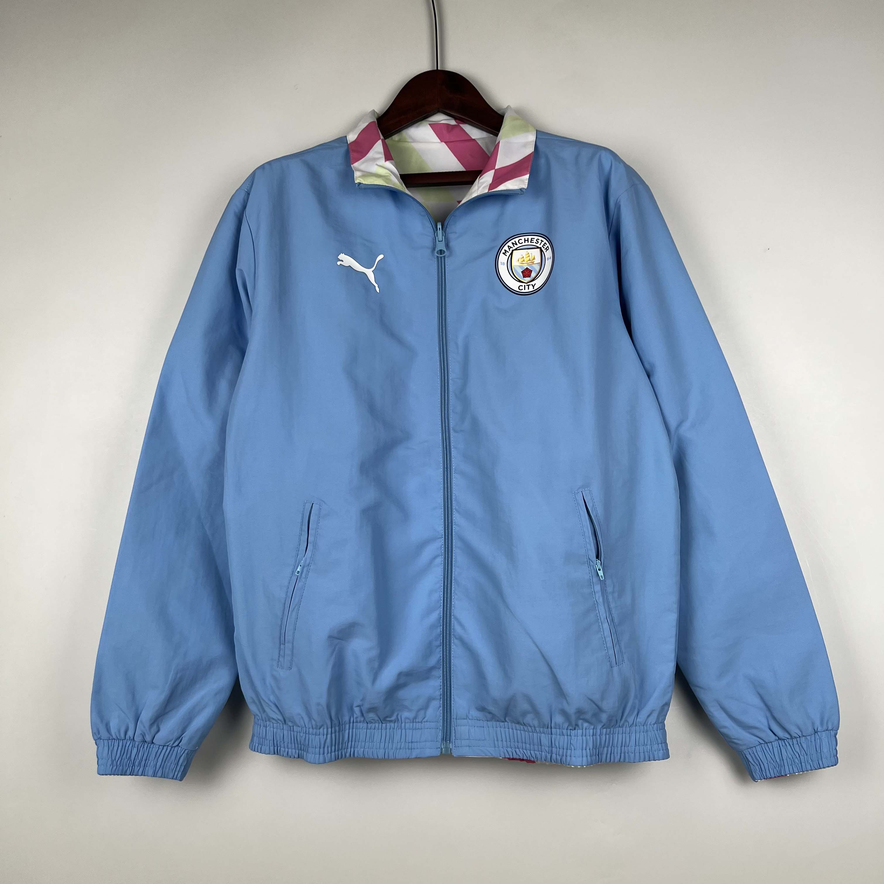 2023/2024 Manchester City Reversible Windbreaker Blue