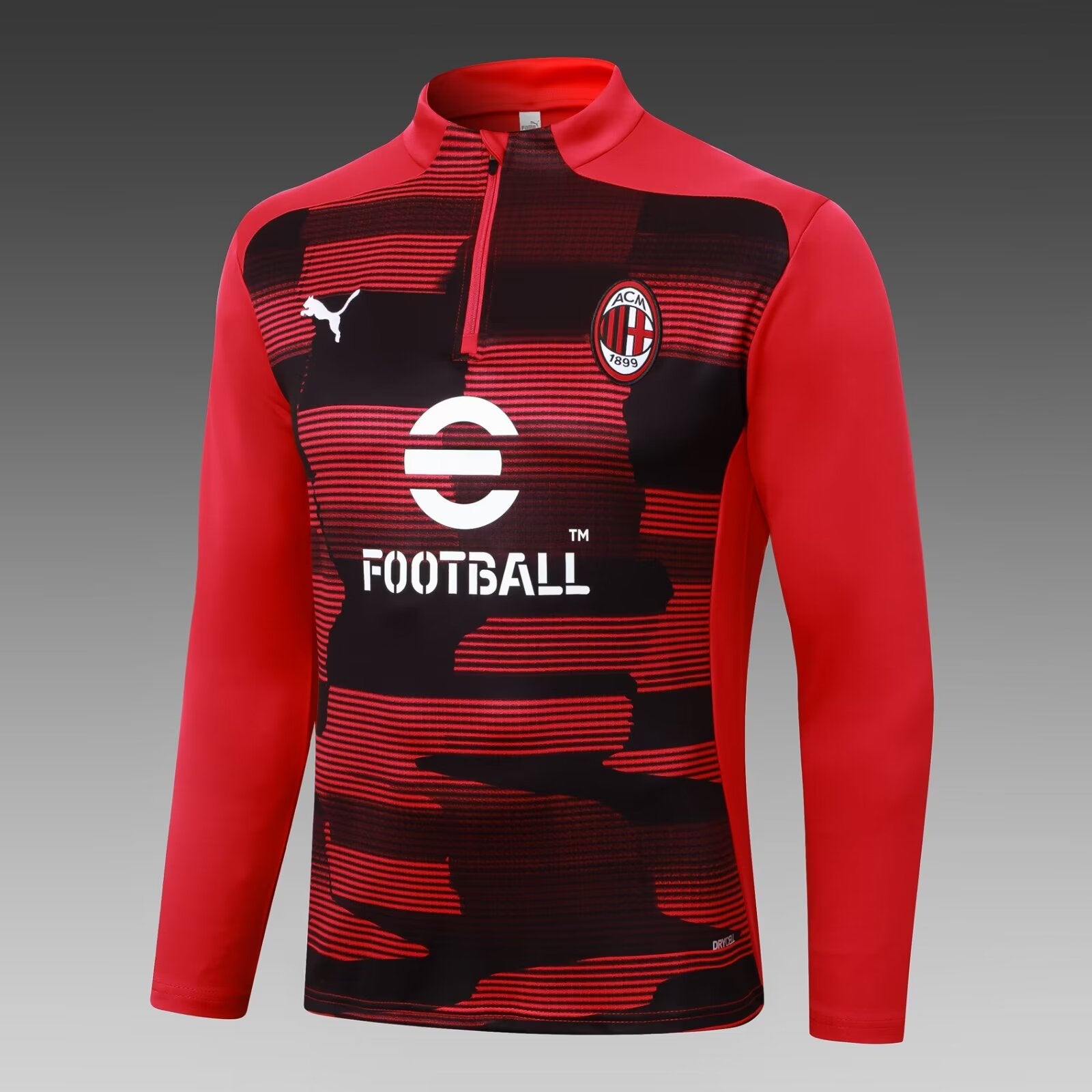 2024/2025 AC Milan Half-Pull Training Suit Black-Red