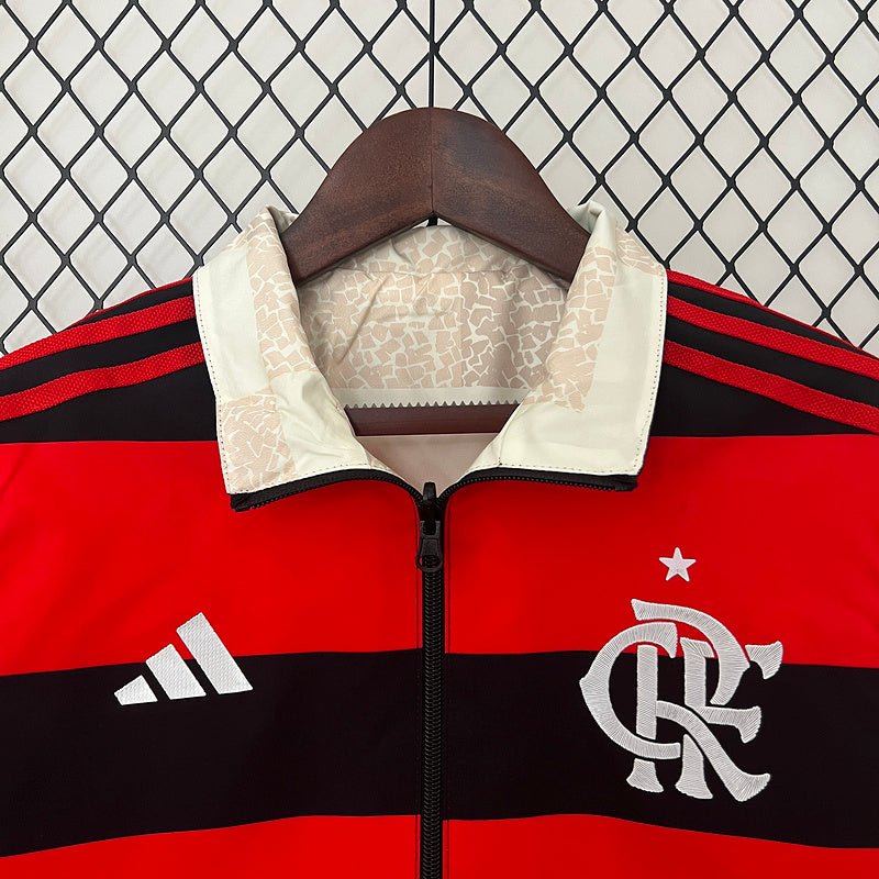 2024-2025 Flamengo CasuaI Reversible Windbreaker(white-red)