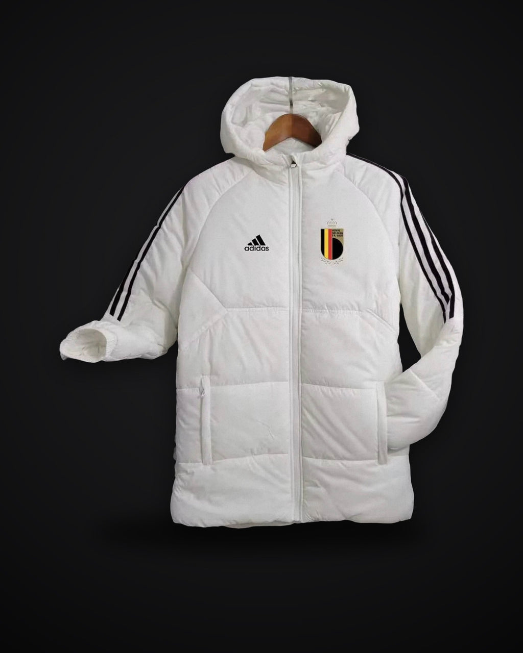 2024 Belgium White Soccer Long Cotton jacket