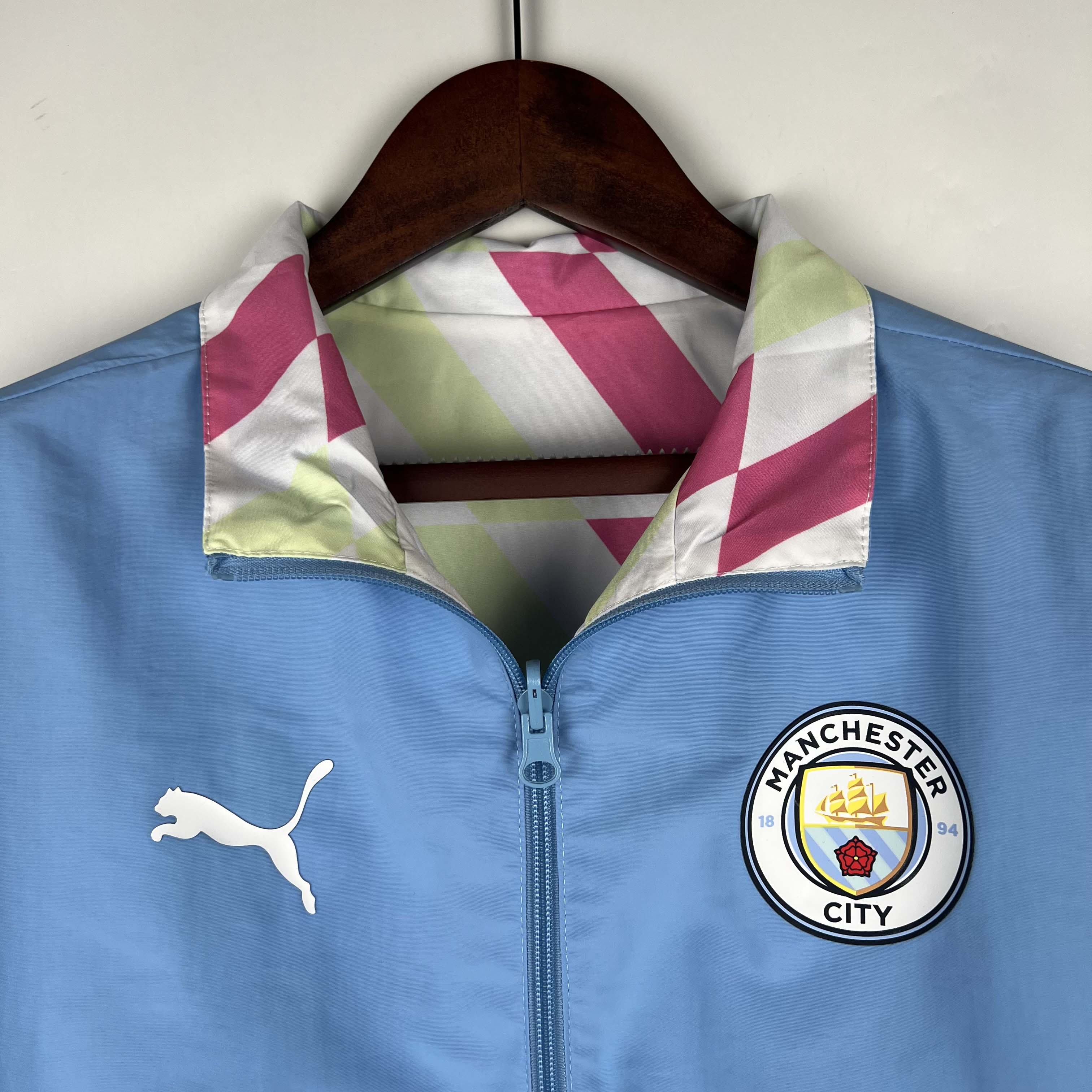 2023/2024 Manchester City Reversible Windbreaker Blue