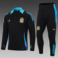 2024-2025 Argentina Half-Pull Training Suit Black Jersey Set