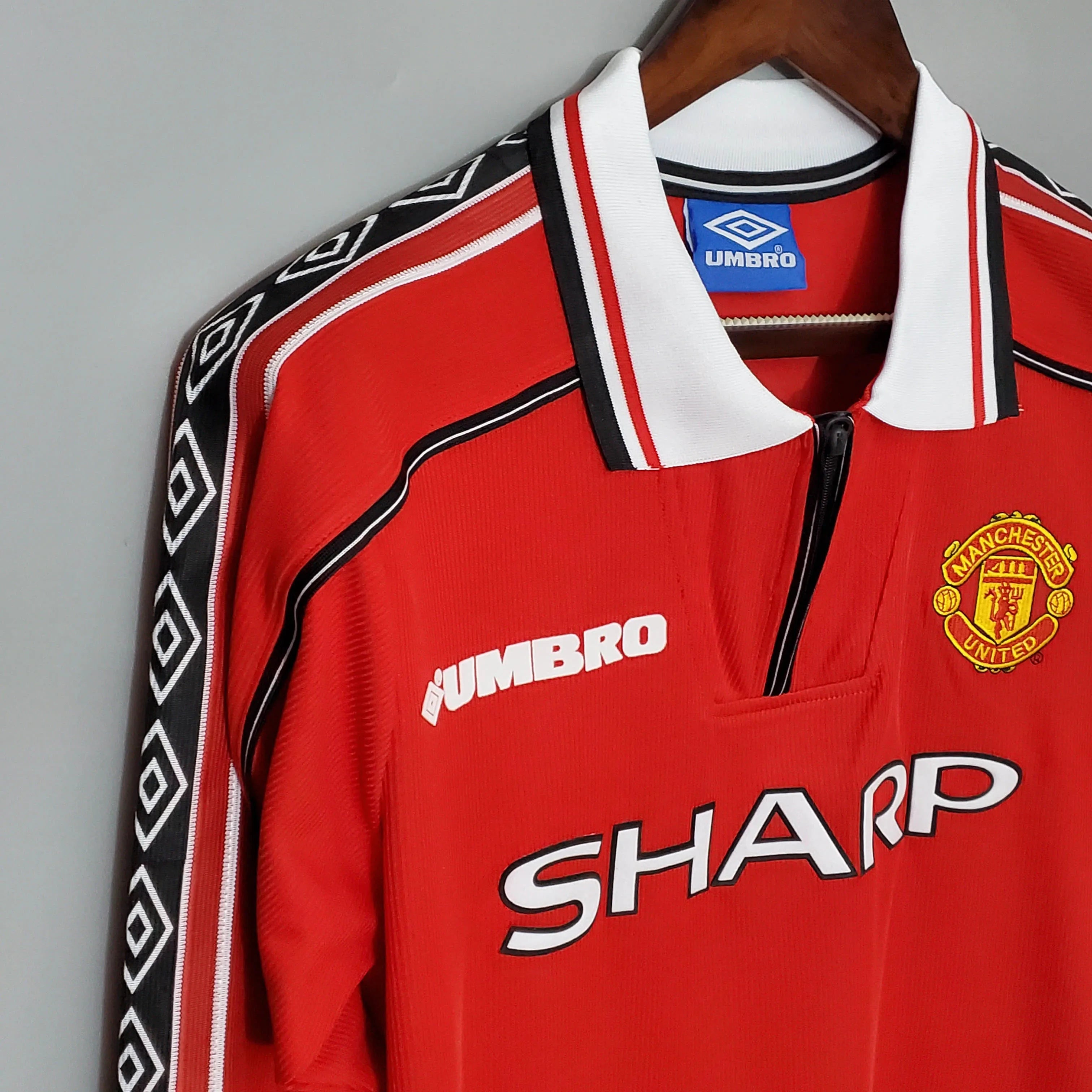 1998-1999 Retro Long Sleeve Manchester United Home