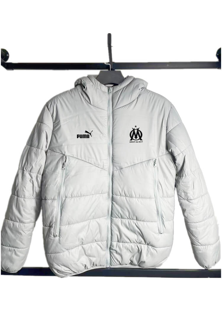 2024/2025 Olympique de Marseille Light Gray Soccer Cotton jacket