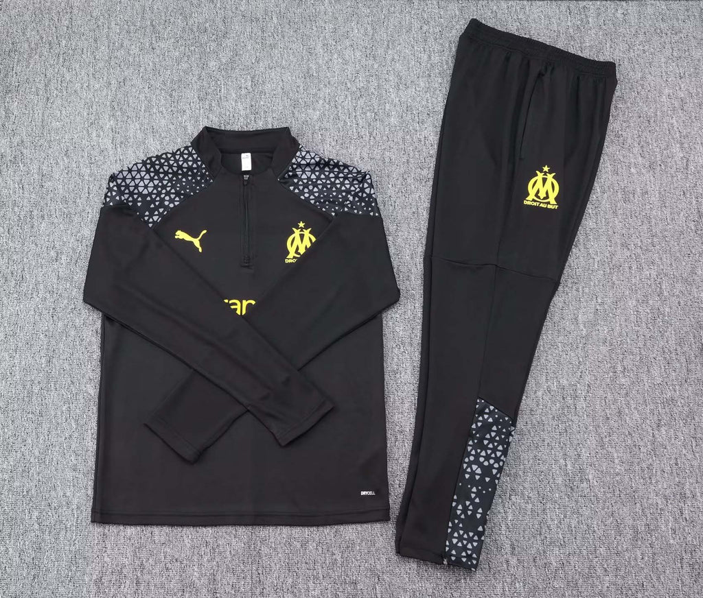 2023/2024 Olympique de Marseille Half-Pull Training Suit Black