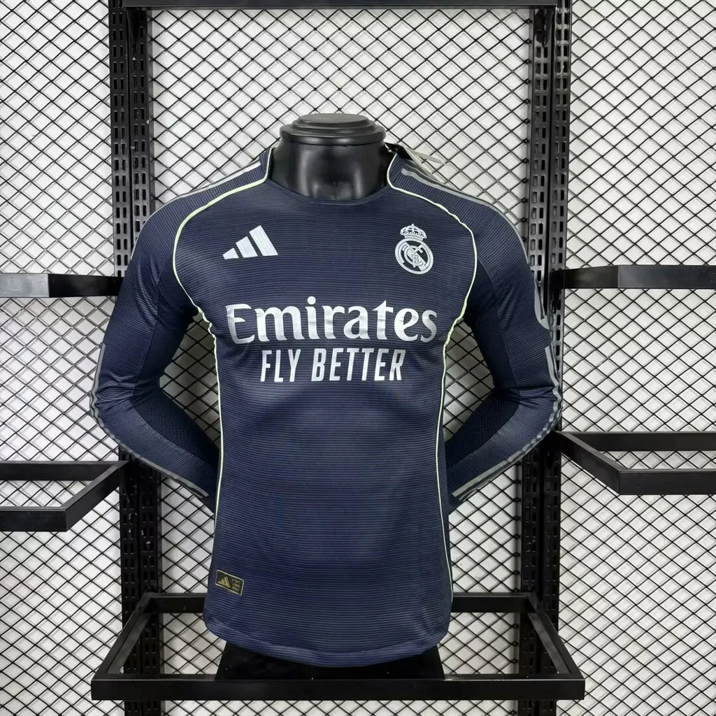 2025/2026 Player Version Real Madrid Away Long Sleeve Jersey