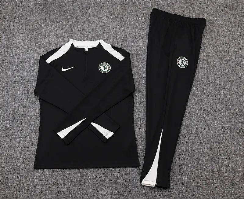2025/2026 Chelsea Half-Pull Training Suit Black