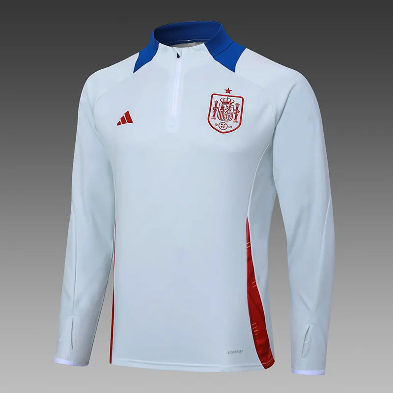 2024-2025 Spain Half-Pull Training Suit Baby Blue