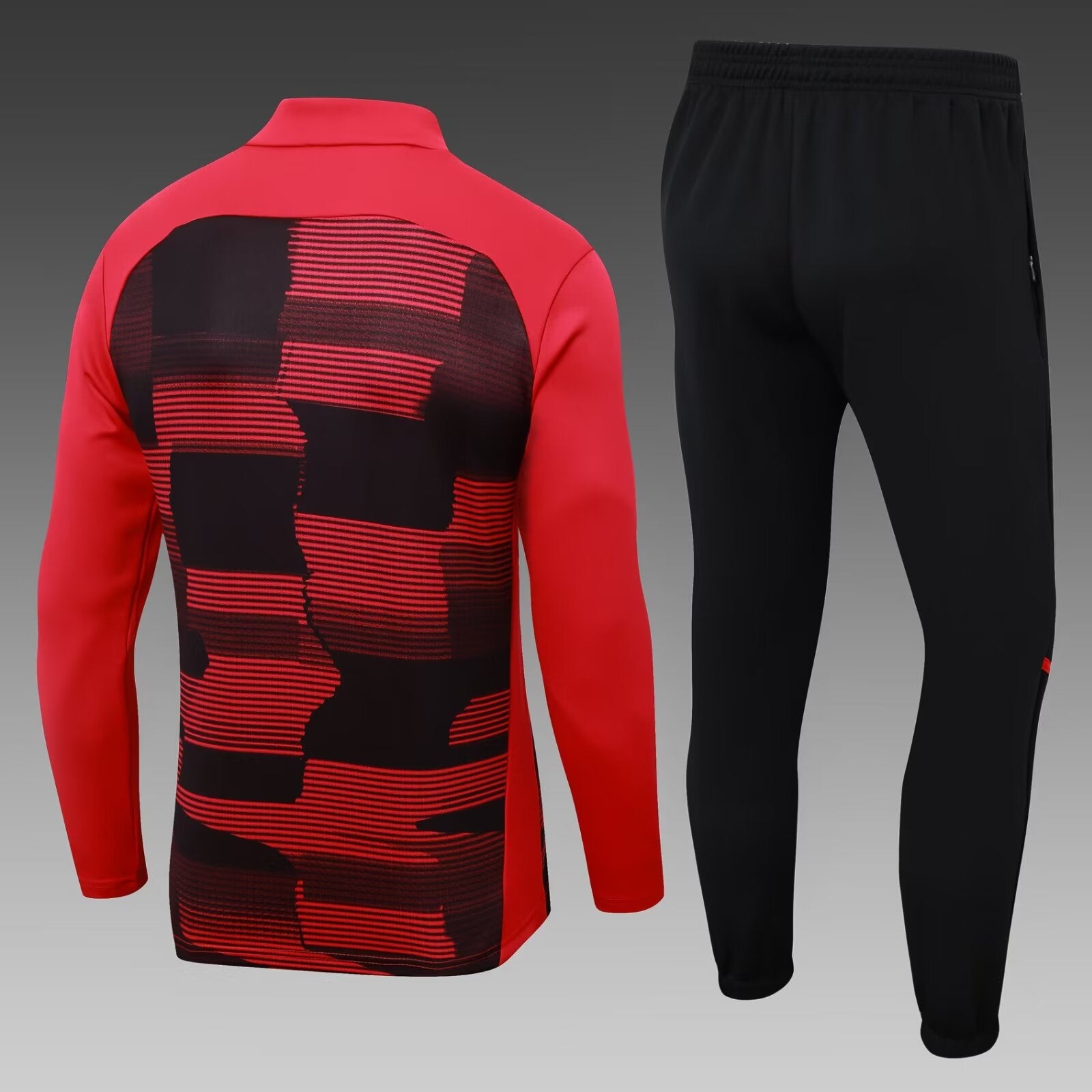 2024/2025 AC Milan Half-Pull Training Suit Black-Red
