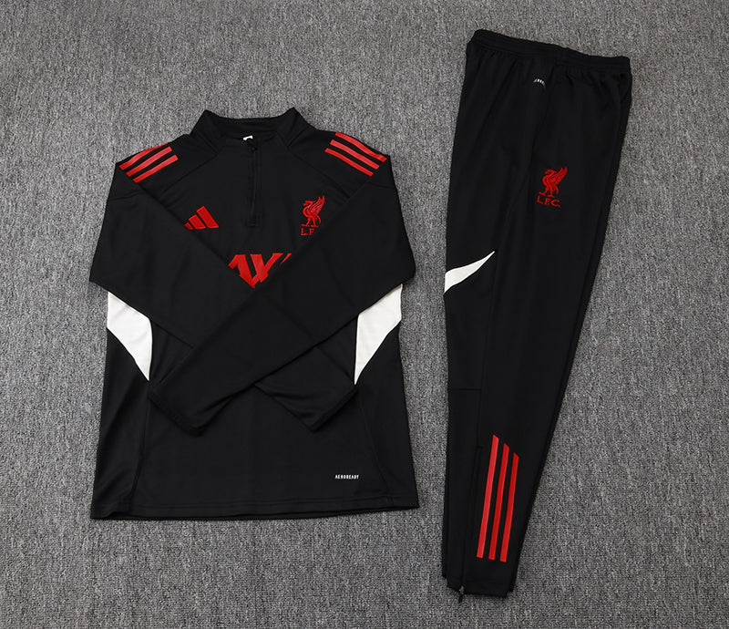 2025-2026 Liverpool Half-Pull Training Suit Black Jersey