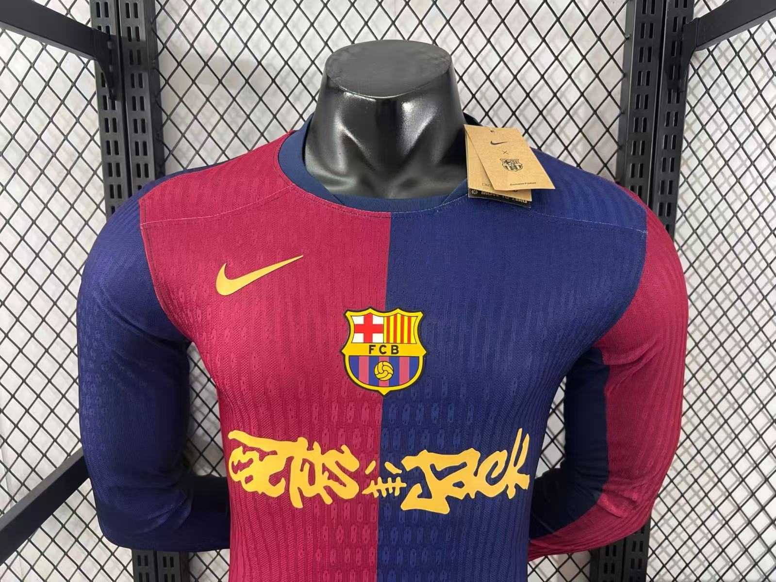 2024/2025 Long Sleeve Player Version Barcelona x Travis Scott Collab Home