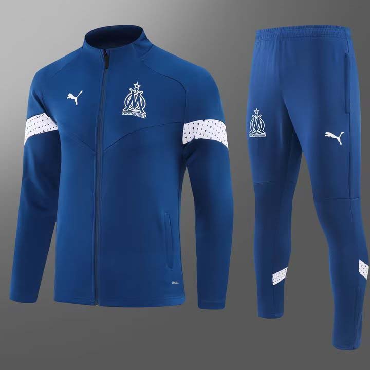 2023/2024 Olympique de Marseille Long Zip Jacket Dark Blue