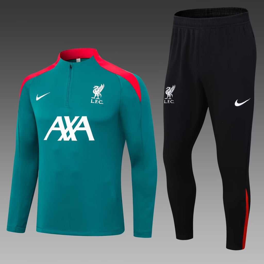 2024/2025 Liverpool Half-Pull Training Suit Green Jersey
