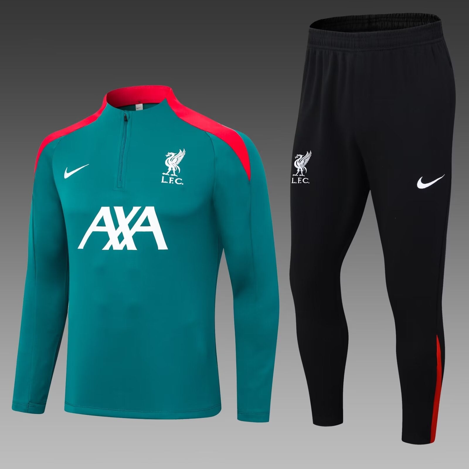 2024/2025 Liverpool Half-Pull Training Suit Green Jersey