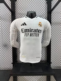 2024/2025 Player Version Real Madrid Home Long Sleeve Jersey
