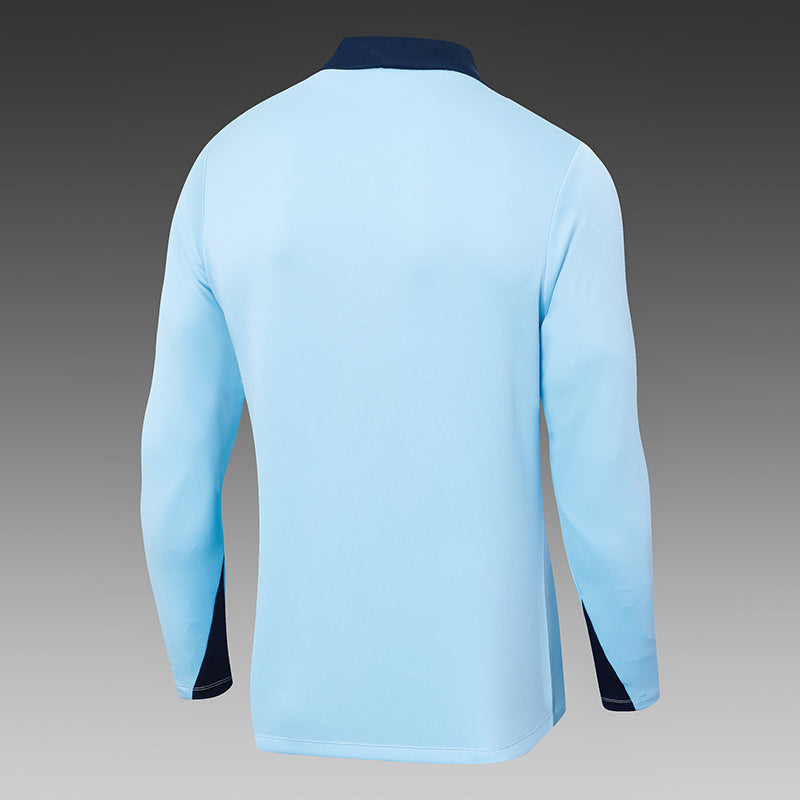 2024-2025 France Half-Pull Training Suit Baby Blue