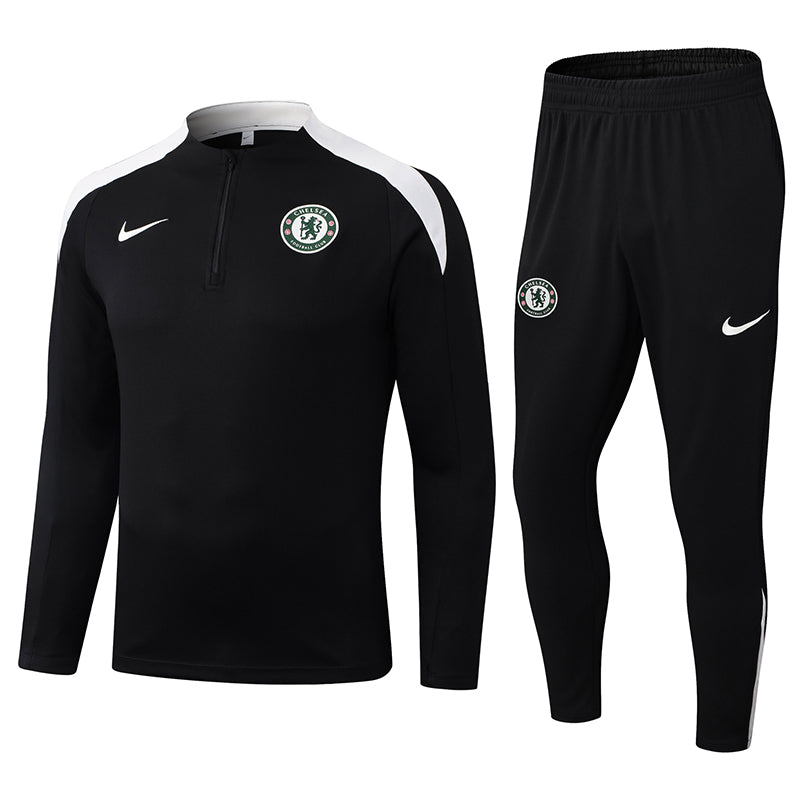 2025/2026 Chelsea Half-Pull Training Suit Black