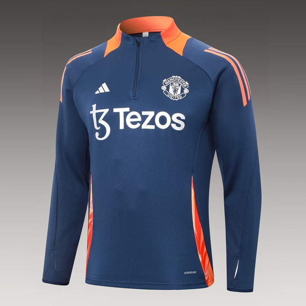 2024/2025 Manchester United Half-Pull Training Suit Royal Blue