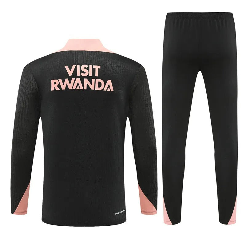 2024/2025 Psg Paris Saint-Germain Half-Pull Training Suit Black-Pink Jersey