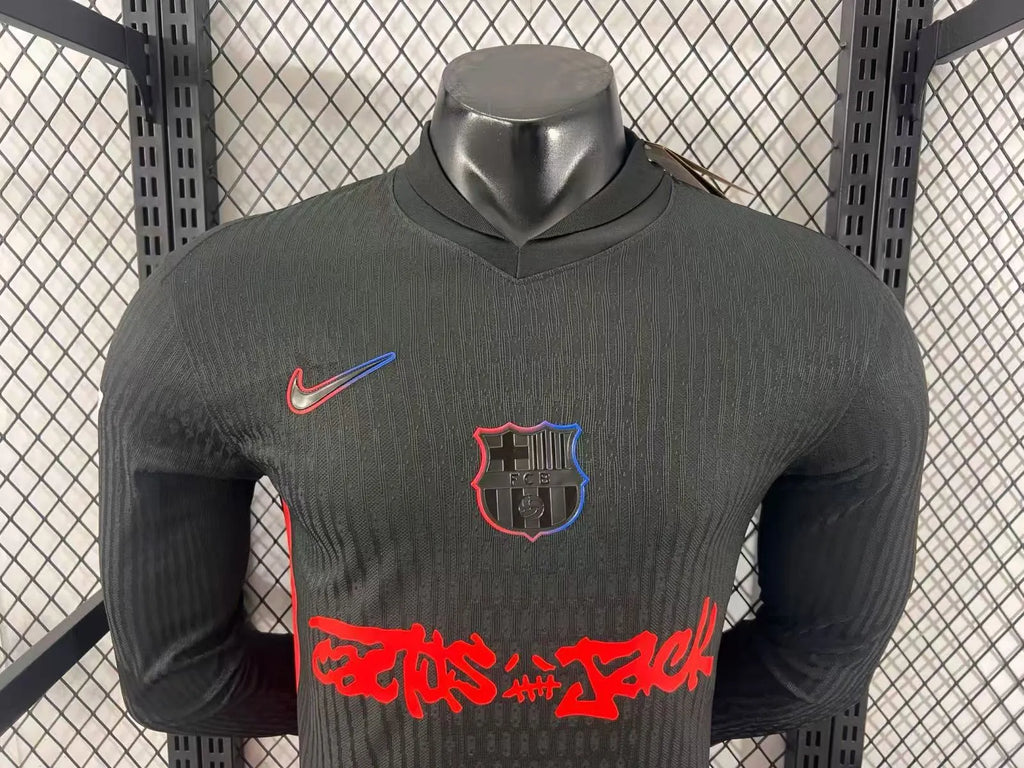 2024/2025 Long Sleeve Player Version Barcelona x Travis Scott Collab Away