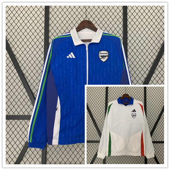 2024/2025 Arsenal Reversible Windbreaker Blue-White