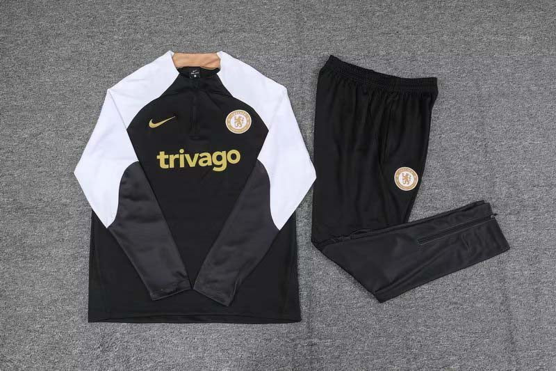 2023/2024 Chelsea Half-Pull Training Suit Black