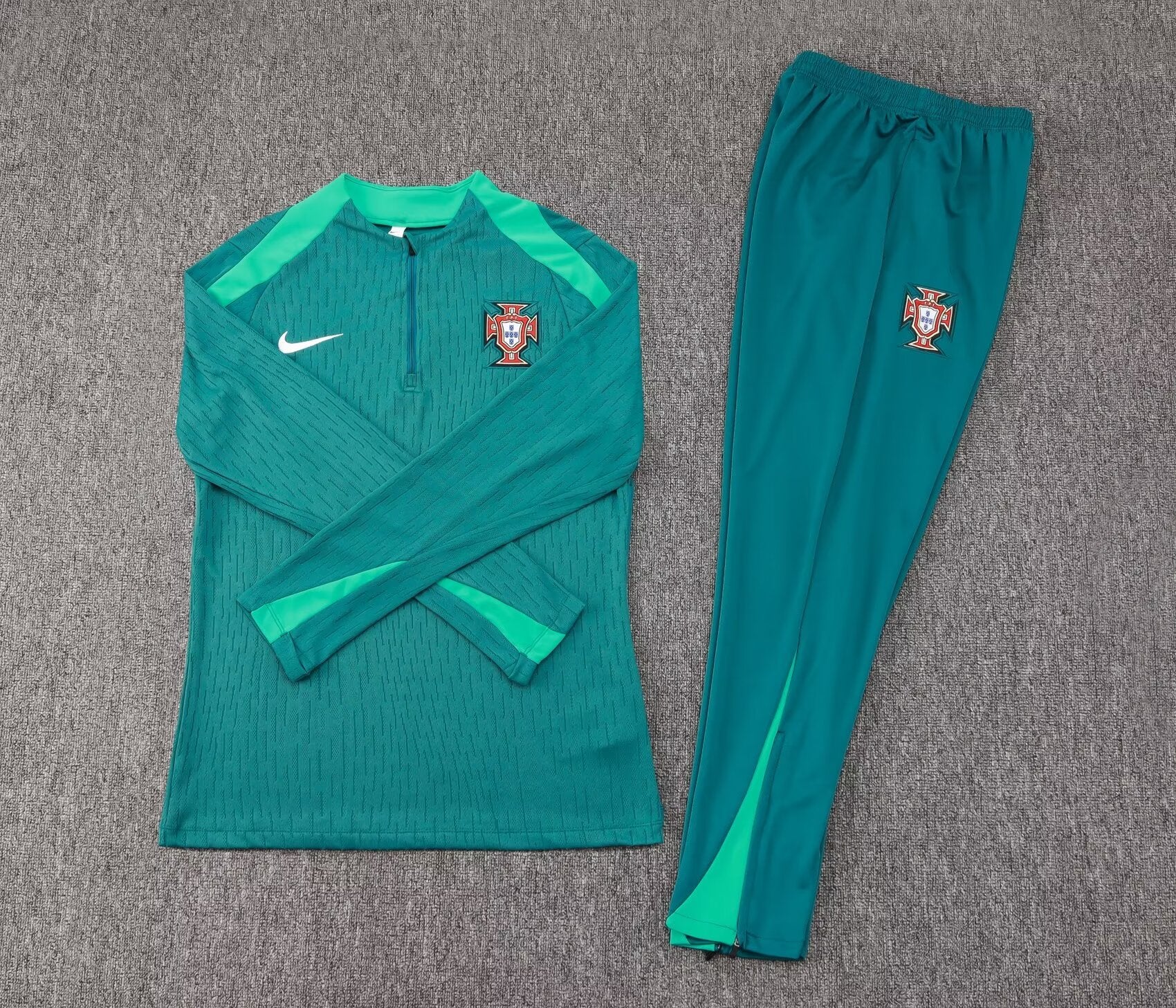 2024 Portugal Half-Pull Training Suit Dark Green