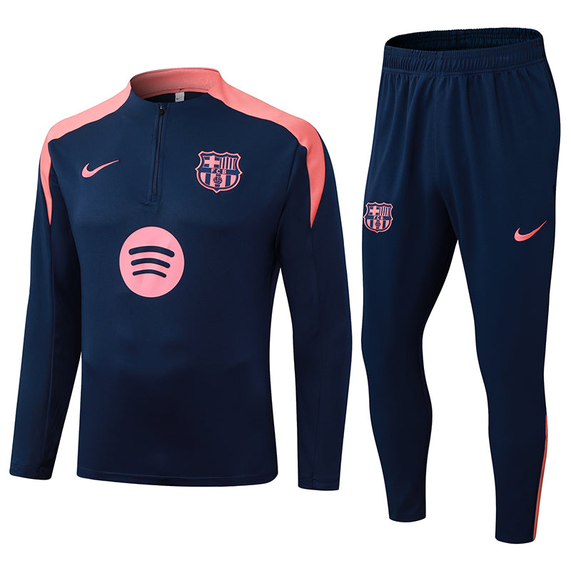2025/2026 Barcelona Half-Pull Training Suit Royal Blue Jersey Set