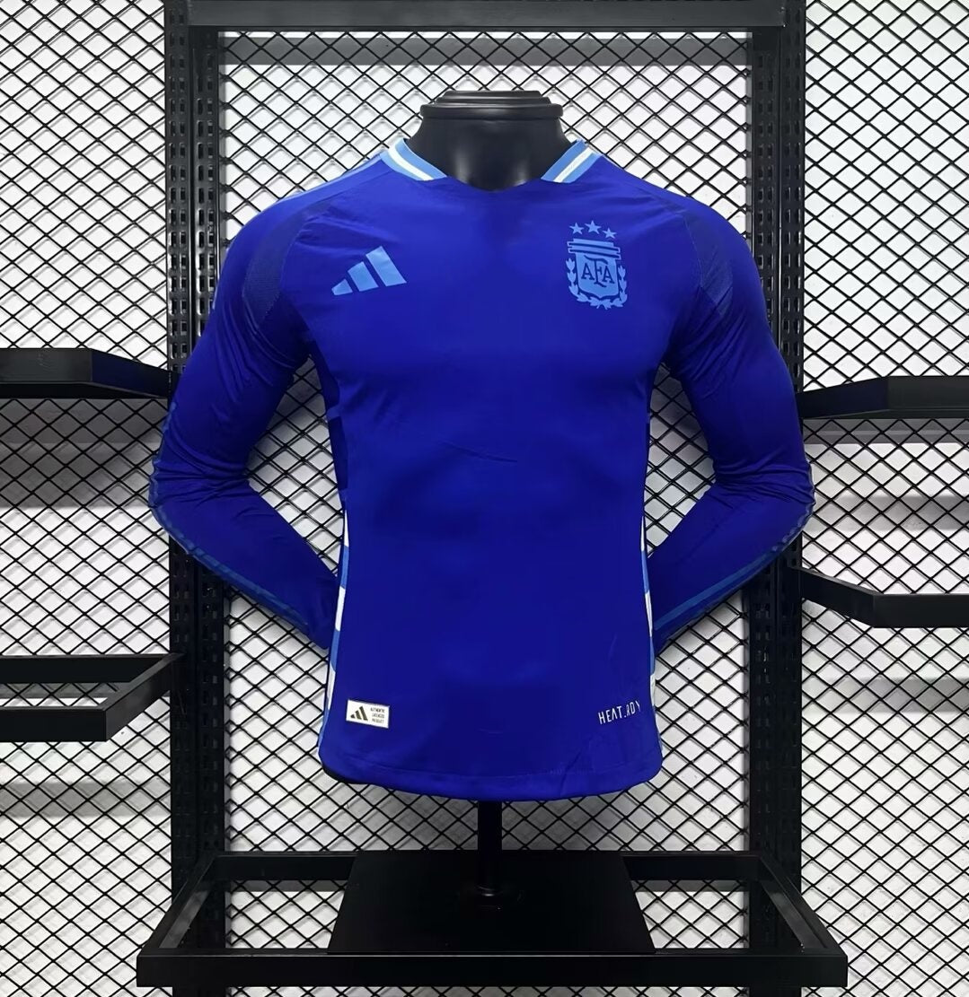 2024-2025 Player Version Argentina Away Long Sleeves Jersey