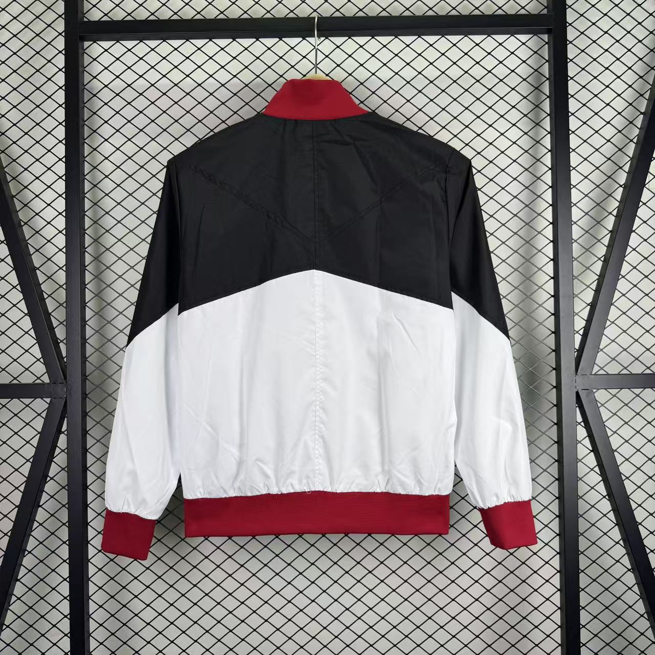 2025 Barcelona Windbreaker Black-White Jersey