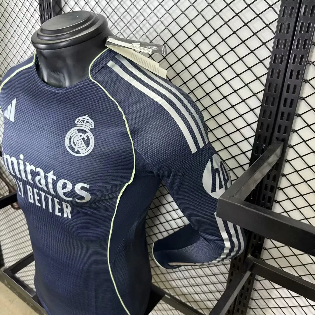 2025/2026 Player Version Real Madrid Away Long Sleeve Jersey