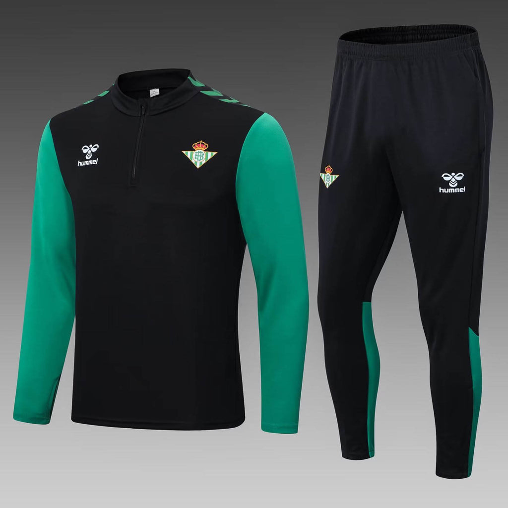 2022/2023 Real Betis Half-Pull Training Suit Black