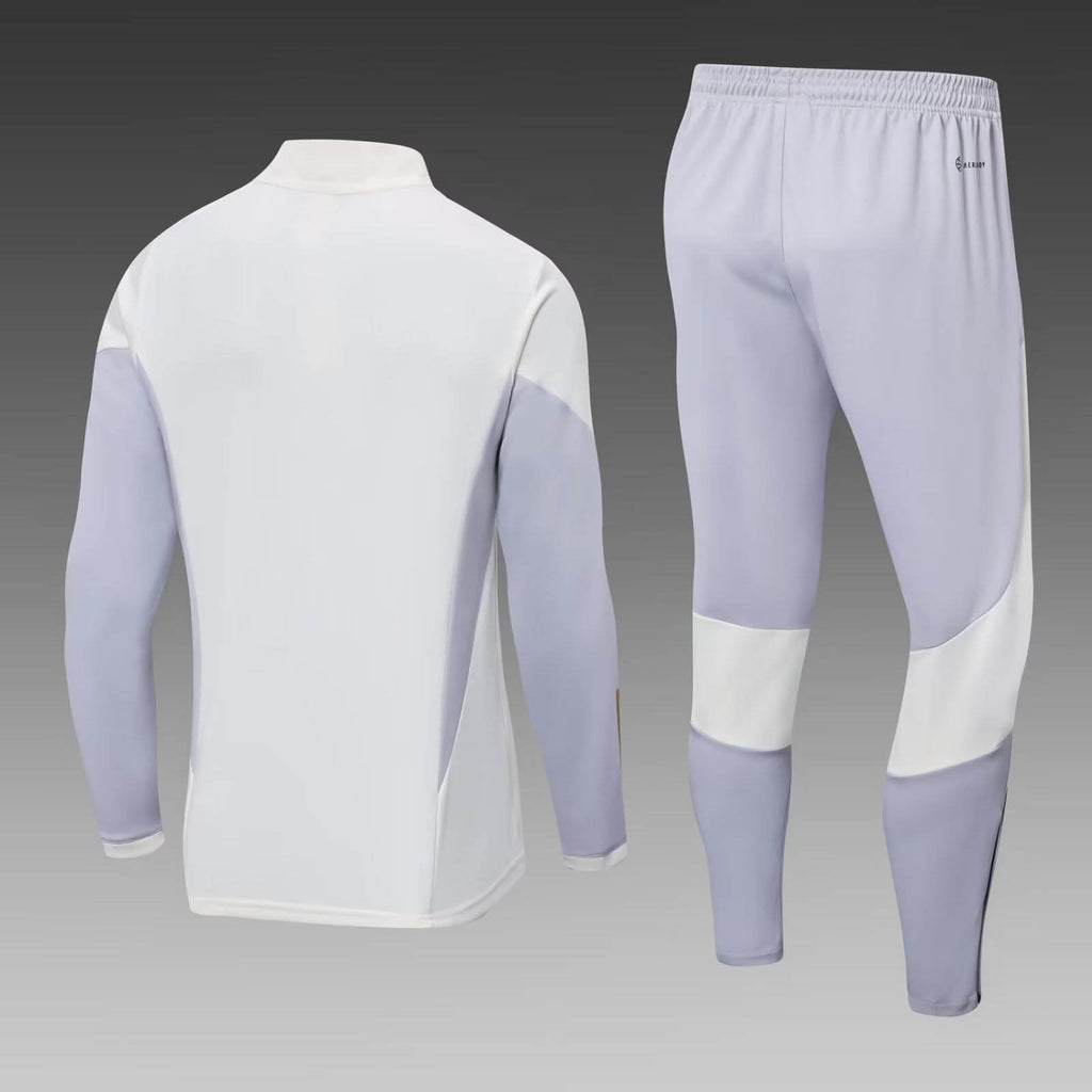 2022 Algeria National Team Half-Pull Training Suit White Shirt Set