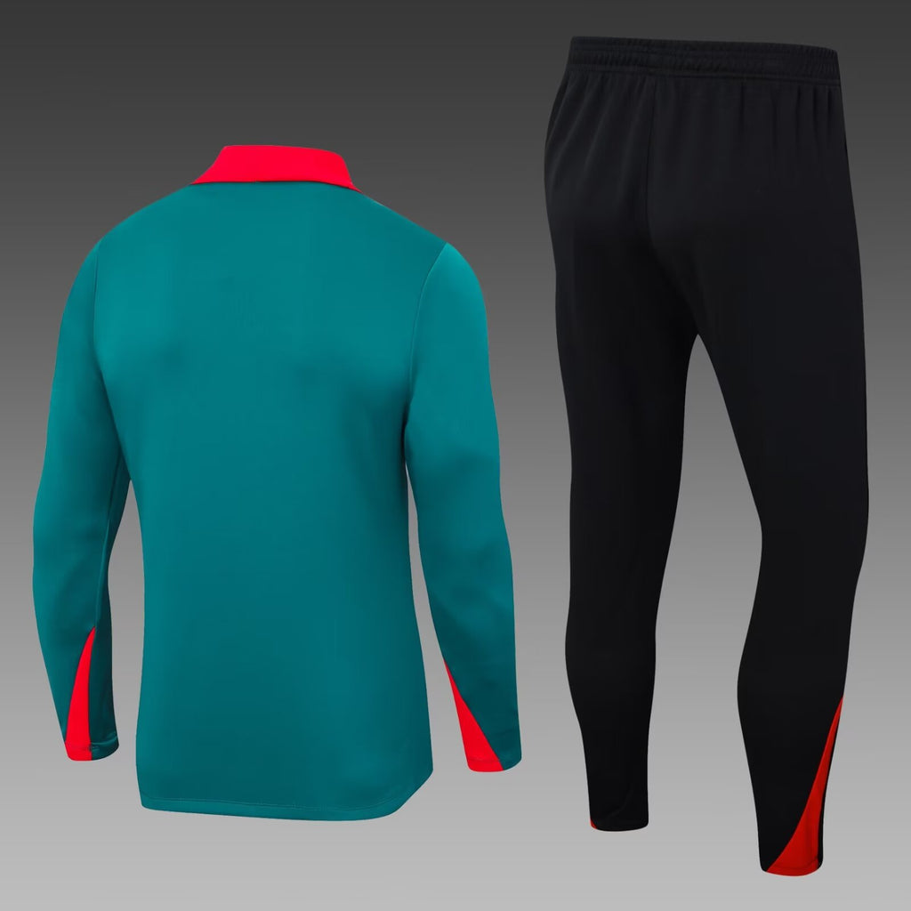 2024/2025 Liverpool Half-Pull Training Suit Green Jersey